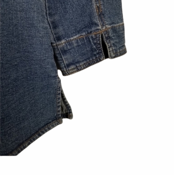 Denim&Co Denim Jean Button Tunic Shirt Pockets Long Sleeve Vintage Size Small - Picture 8 of 9